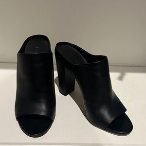 Vince Black Leather Mules